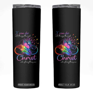 Christian Faith Skinny Tumbler I Can Do All Things Through Christ Who Strengthers Me TS09 Black Print Your Wear