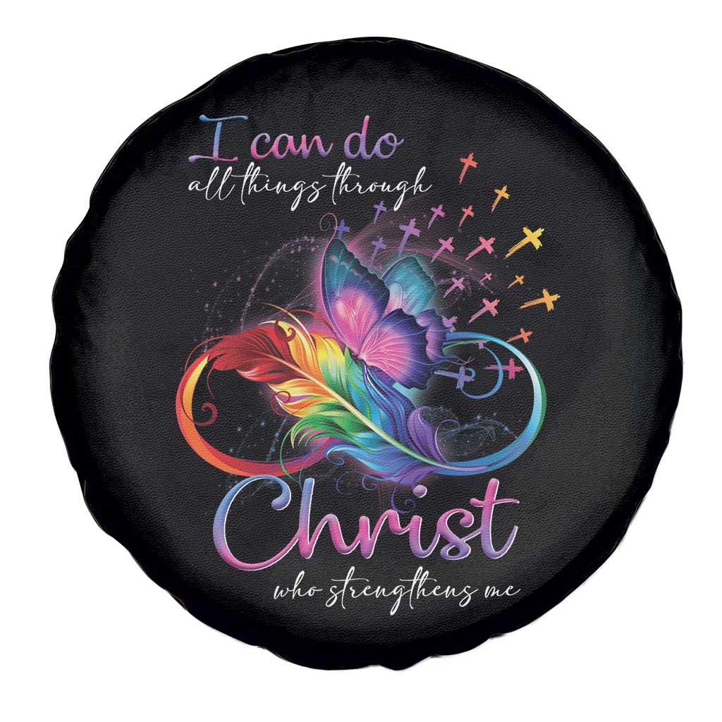 Christian Faith Spare Tire Cover I Can Do All Things Through Christ Who Strengthers Me TS09 Print Your Wear