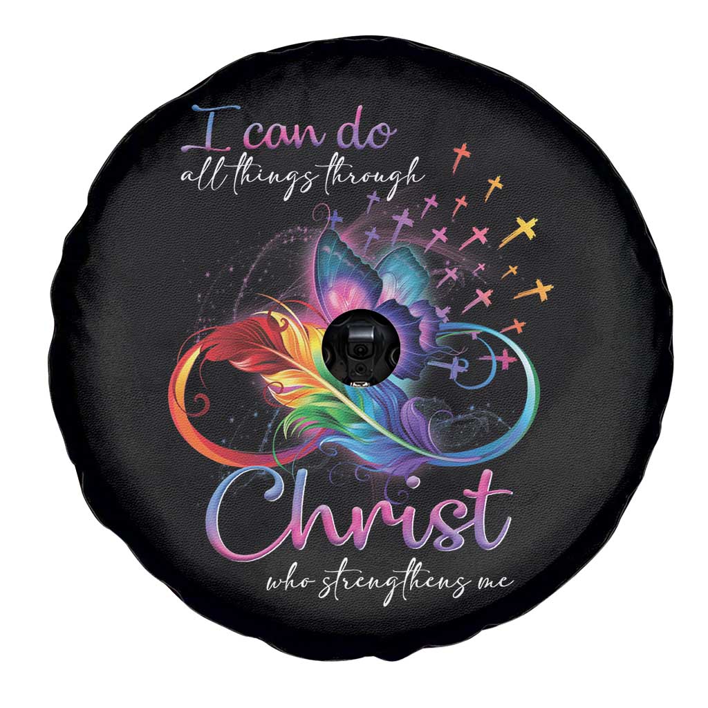 Christian Faith Spare Tire Cover I Can Do All Things Through Christ Who Strengthers Me TS09 Print Your Wear