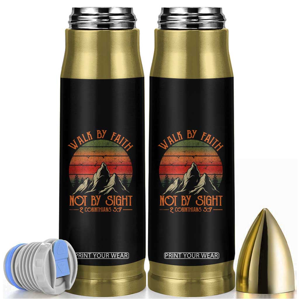 Christian Bullet Tumbler Walk By Faith Not By Sight TS09 Black Print Your Wear