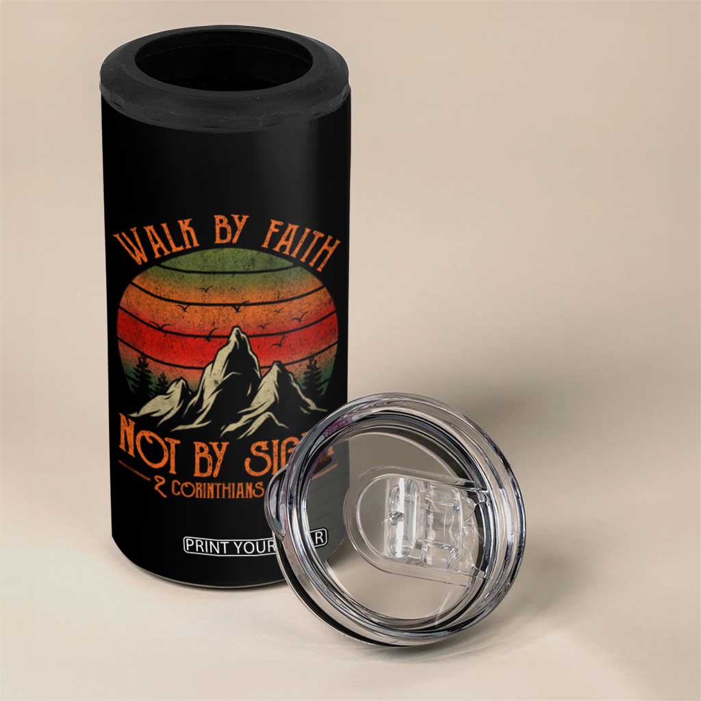 Christian 4 in 1 Can Cooler Tumbler Walk By Faith Not By Sight TS09 Print Your Wear