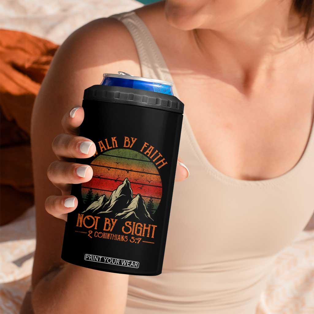 Christian 4 in 1 Can Cooler Tumbler Walk By Faith Not By Sight TS09 Print Your Wear