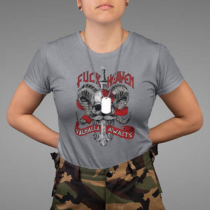 Viking T Shirt FxxK Heaven Valhalla Awaits Norse Mythology TS09 Charcoal Printyourwear