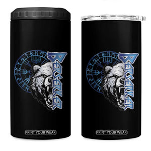 Viking 4 in 1 Can Cooler Tumbler Berserk Bear Warrior Odin Norse Mythology TS09 One Size: 16 oz Black Print Your Wear