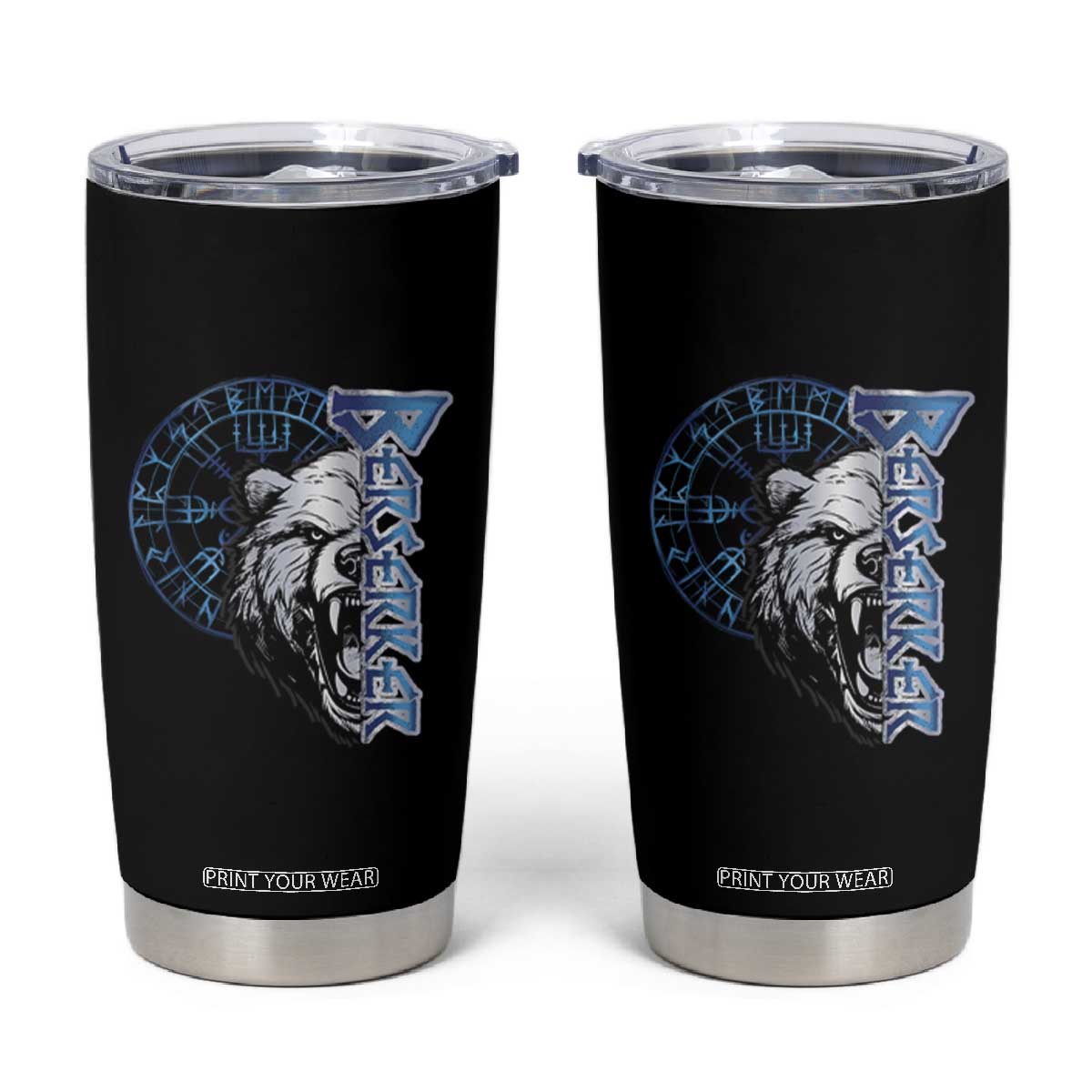 Viking Tumbler Cup Berserk Bear Warrior Odin Norse Mythology TS09 Black Print Your Wear