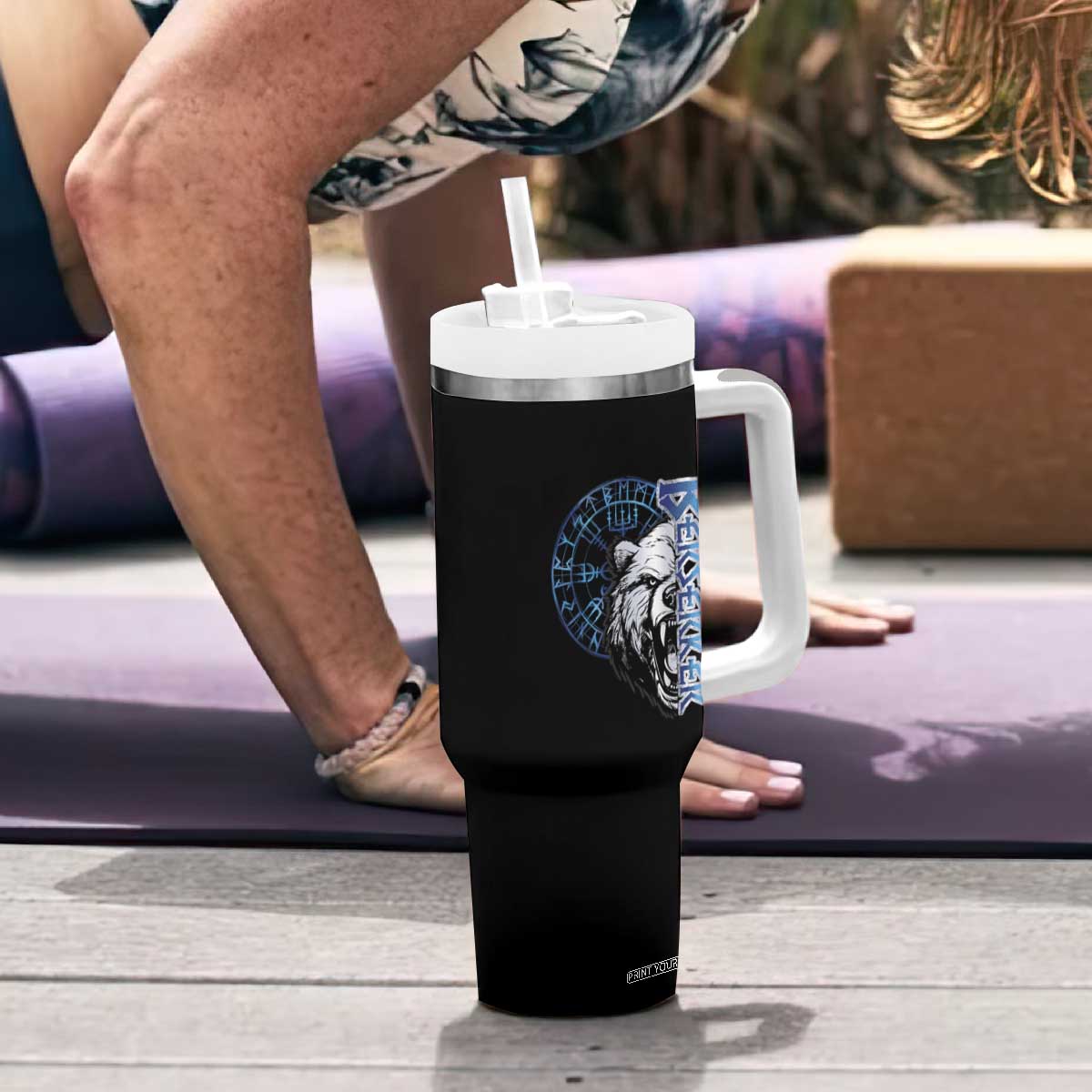 Viking Tumbler With Handle Berserk Bear Warrior Odin Norse Mythology TS09 Print Your Wear