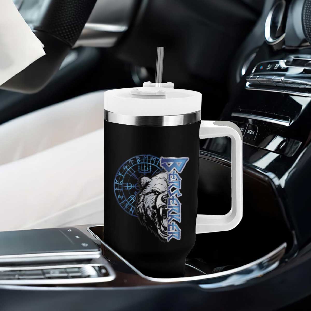 Viking Tumbler With Handle Berserk Bear Warrior Odin Norse Mythology TS09 Print Your Wear