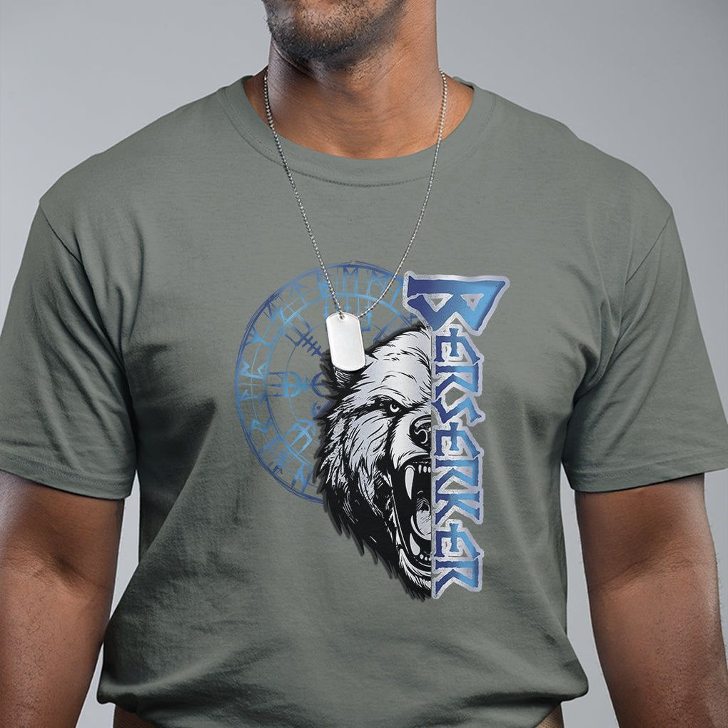 Viking T Shirt Berserk Bear Warrior Odin Norse Mythology TS09 Military Green Printyourwear