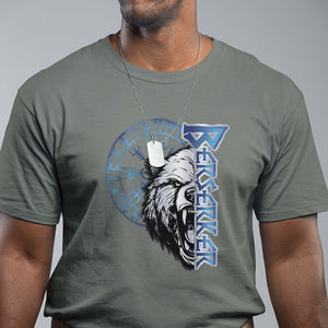 Viking T Shirt Berserk Bear Warrior Odin Norse Mythology TS09 Military Green Printyourwear