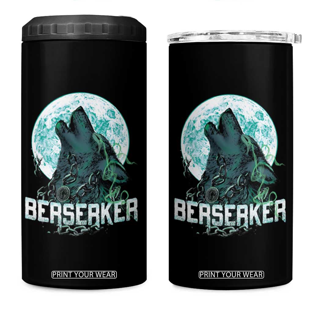Viking 4 in 1 Can Cooler Tumbler Berserk Wolf Warrior Odin Norse Mythology TS09 One Size: 16 oz Black Print Your Wear