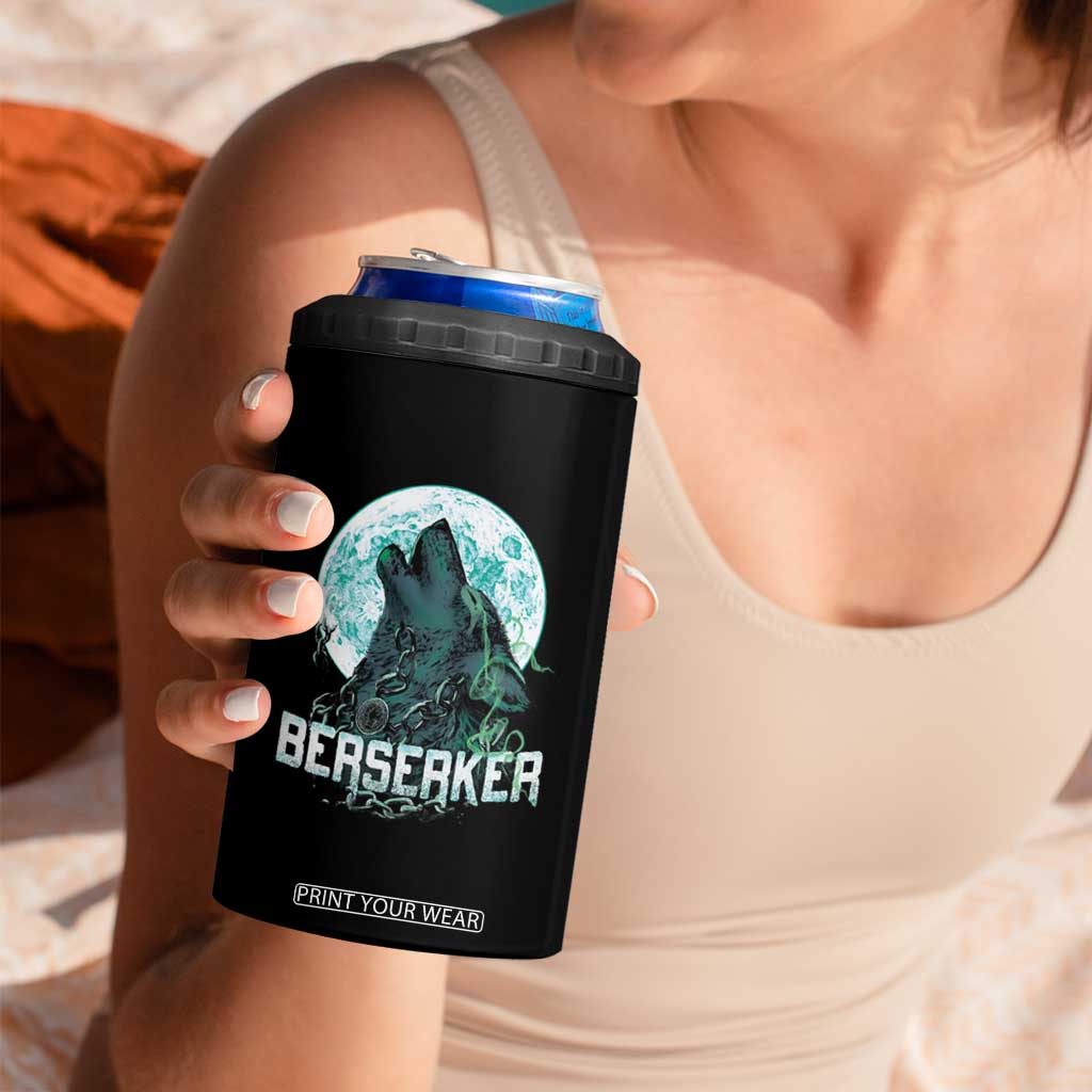 Viking 4 in 1 Can Cooler Tumbler Berserk Wolf Warrior Odin Norse Mythology TS09 Print Your Wear