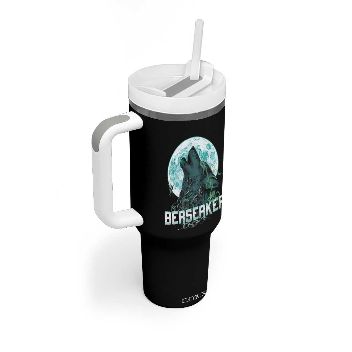 Viking Tumbler With Handle Berserk Wolf Warrior Odin Norse Mythology TS09 Print Your Wear