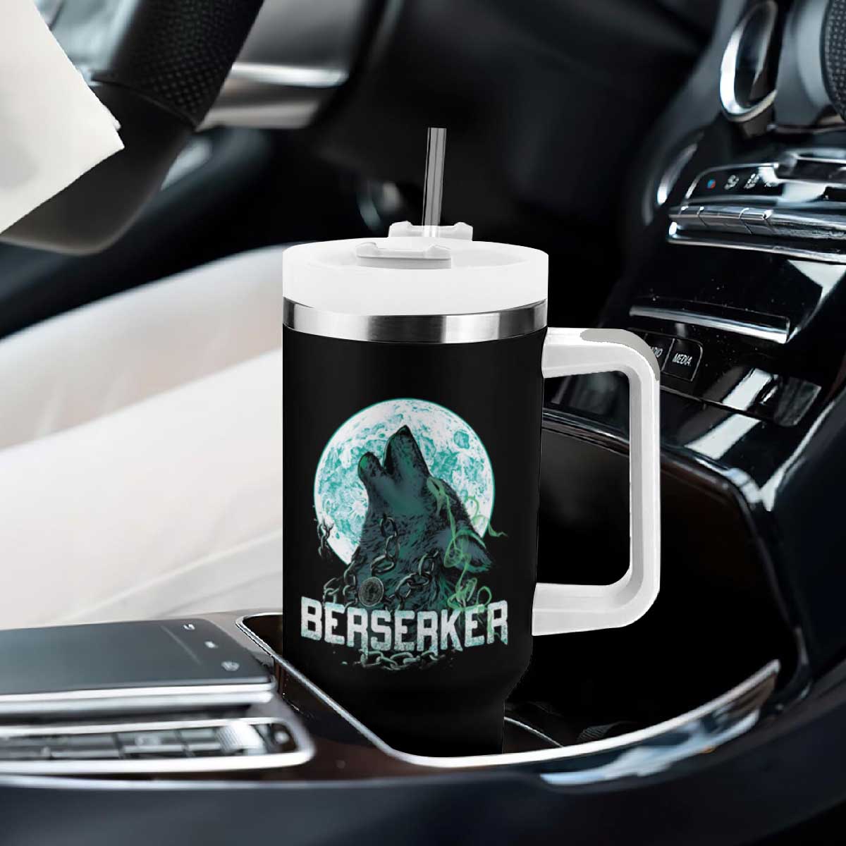 Viking Tumbler With Handle Berserk Wolf Warrior Odin Norse Mythology TS09 Print Your Wear