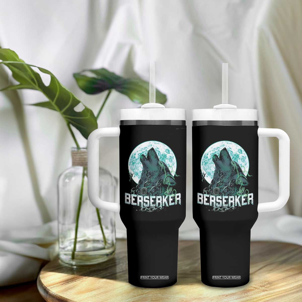 Viking Tumbler With Handle Berserk Wolf Warrior Odin Norse Mythology TS09 Print Your Wear