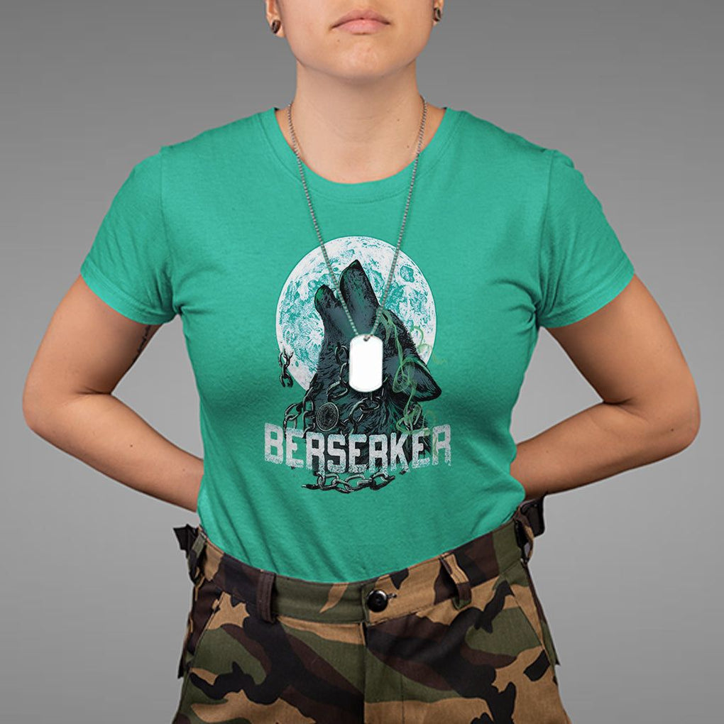 Viking T Shirt Berserk Wolf Warrior Odin Norse Mythology TS09 Irish Green Printyourwear