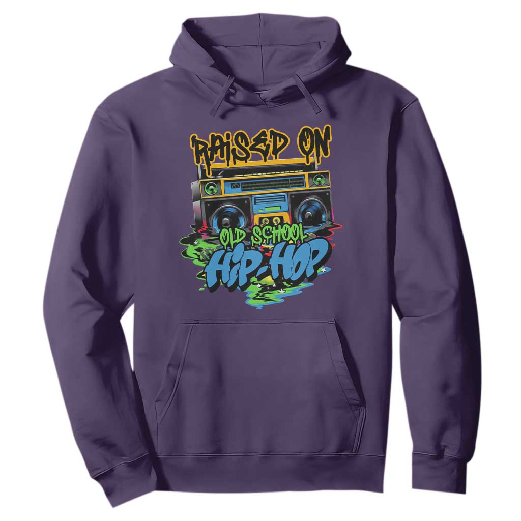Raised On Old School Hiphop Hoodie TS09 Purple Print Your Wear