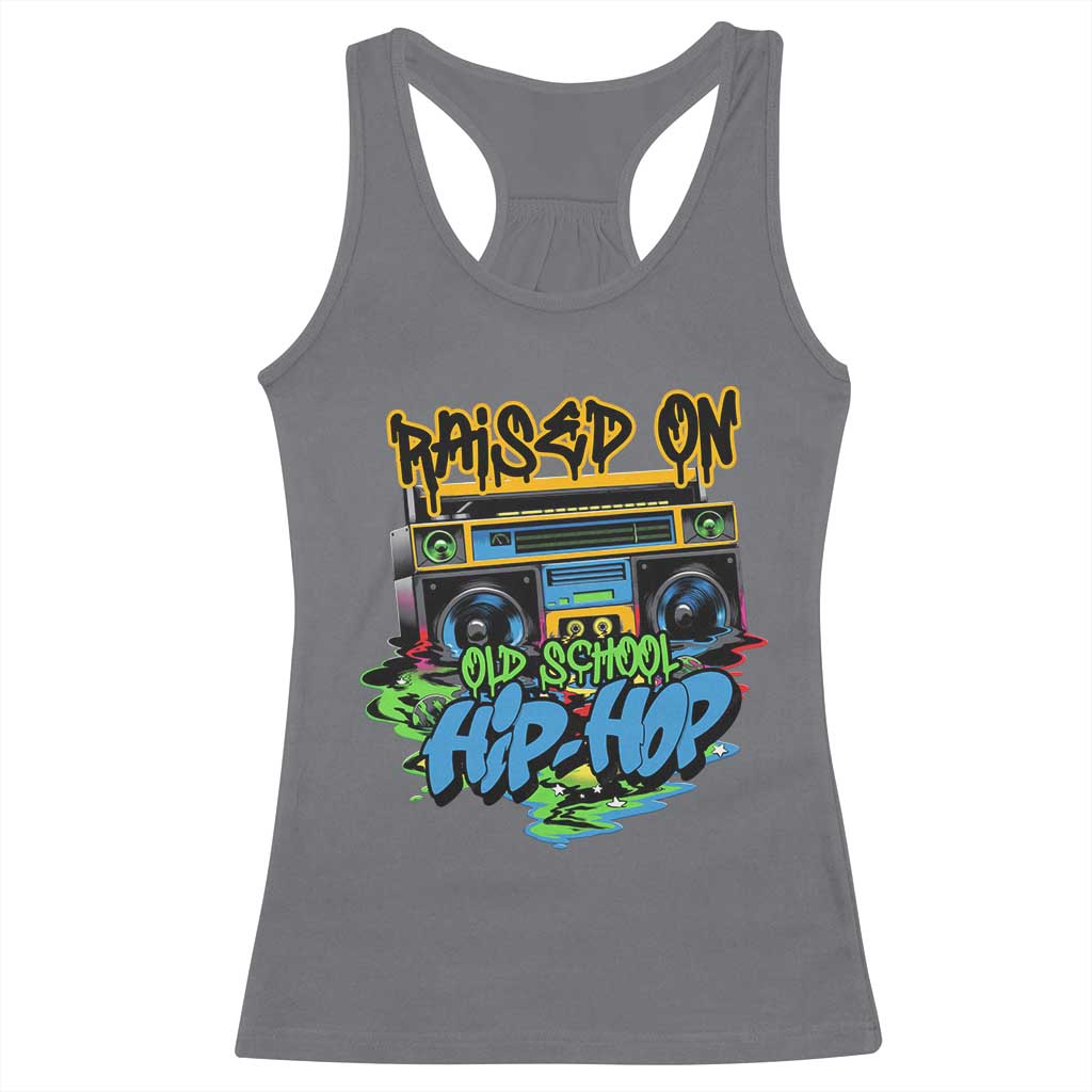 Raised On Old School Hiphop Racerback Tank Top TS09 Charcoal Print Your Wear