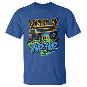 Raised On Old School Hiphop T Shirt TS09 Royal Blue Print Your Wear