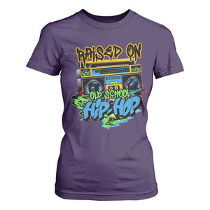 Raised On Old School Hiphop T Shirt For Women TS09 Purple Print Your Wear