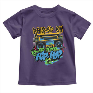 Raised On Old School Hiphop Toddler T Shirt TS09 Purple Print Your Wear