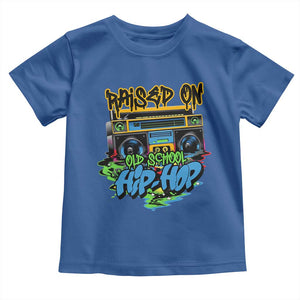 Raised On Old School Hiphop Toddler T Shirt TS09 Royal Blue Print Your Wear