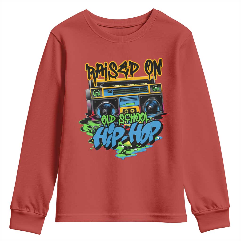 Raised On Old School Hiphop Youth Sweatshirt TS09 Red Print Your Wear