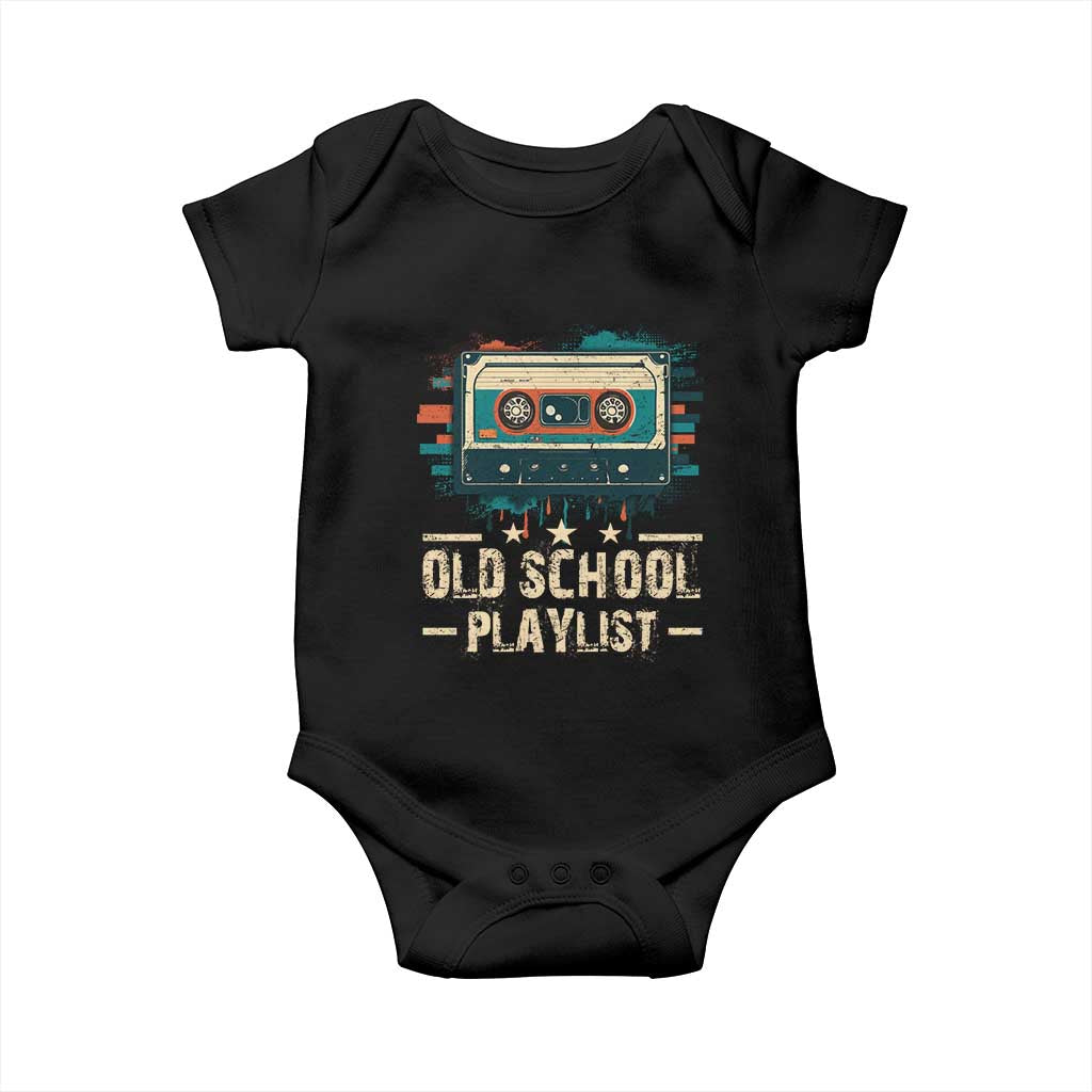 Old School Playlist Baby Onesie Retro Cassette Hip Hop Lover TS09 Black Print Your Wear