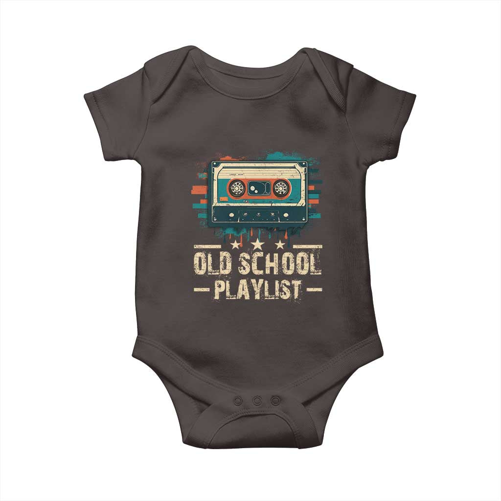 Old School Playlist Baby Onesie Retro Cassette Hip Hop Lover TS09 Dark Chocolate Print Your Wear