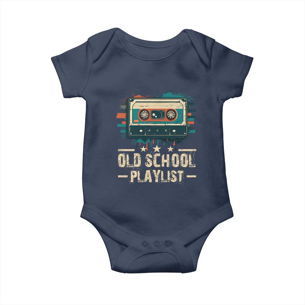 Old School Playlist Baby Onesie Retro Cassette Hip Hop Lover TS09 Navy Print Your Wear
