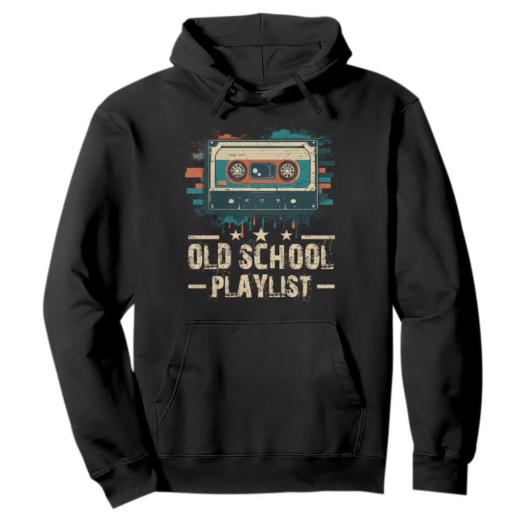 Old School Playlist Hoodie Retro Cassette Hip Hop Lover TS09 Black Print Your Wear