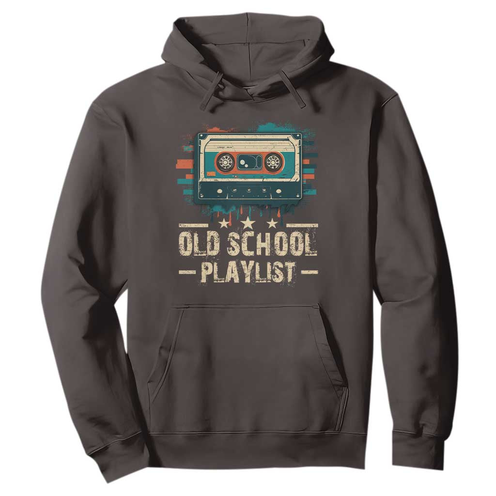 Old School Playlist Hoodie Retro Cassette Hip Hop Lover TS09 Dark Chocolate Print Your Wear