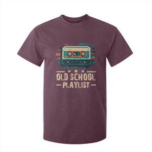 Old School Playlist T Shirt For Kid Retro Cassette Hip Hop Lover TS09 Maroon Print Your Wear