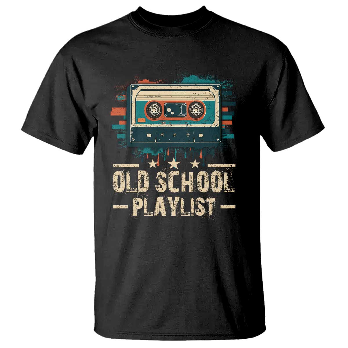 Old School Playlist T Shirt Retro Cassette Hip Hop Lover TS09 Black Print Your Wear