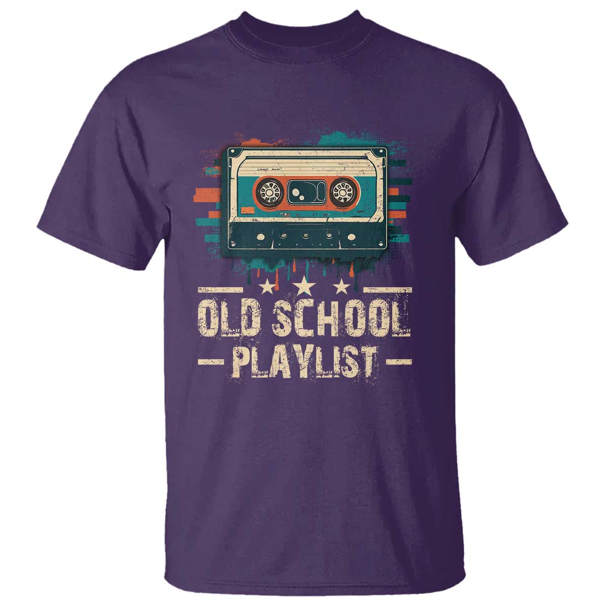 Old School Playlist T Shirt Retro Cassette Hip Hop Lover TS09 Purple Print Your Wear