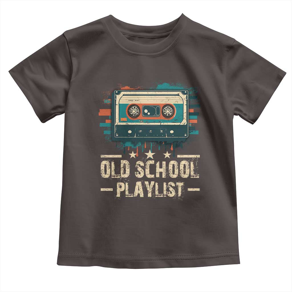 Old School Playlist Toddler T Shirt Retro Cassette Hip Hop Lover TS09 Dark Chocolate Print Your Wear