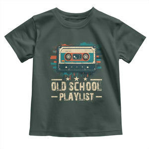 Old School Playlist Toddler T Shirt Retro Cassette Hip Hop Lover TS09 Dark Forest Green Print Your Wear