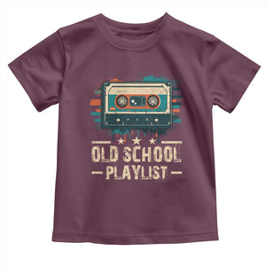 Old School Playlist Toddler T Shirt Retro Cassette Hip Hop Lover TS09 Maroon Print Your Wear