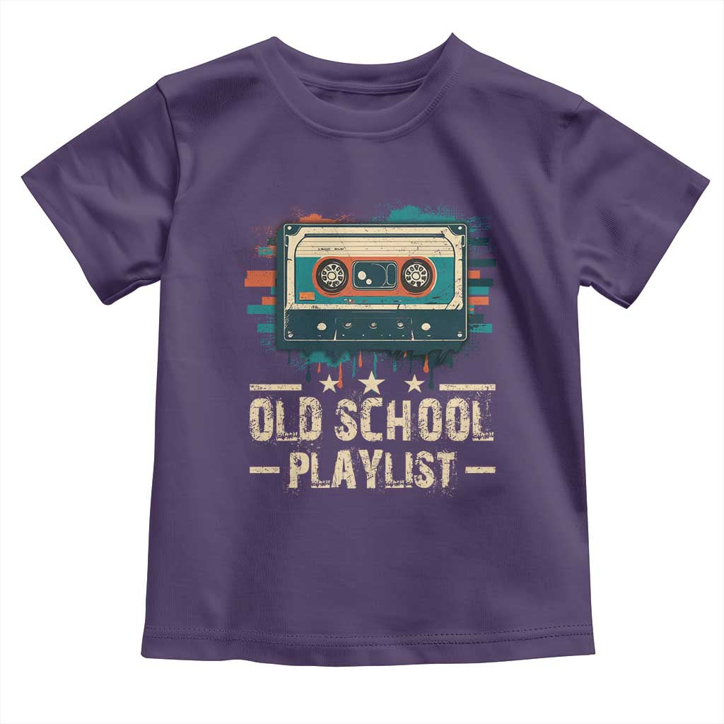 Old School Playlist Toddler T Shirt Retro Cassette Hip Hop Lover TS09 Purple Print Your Wear