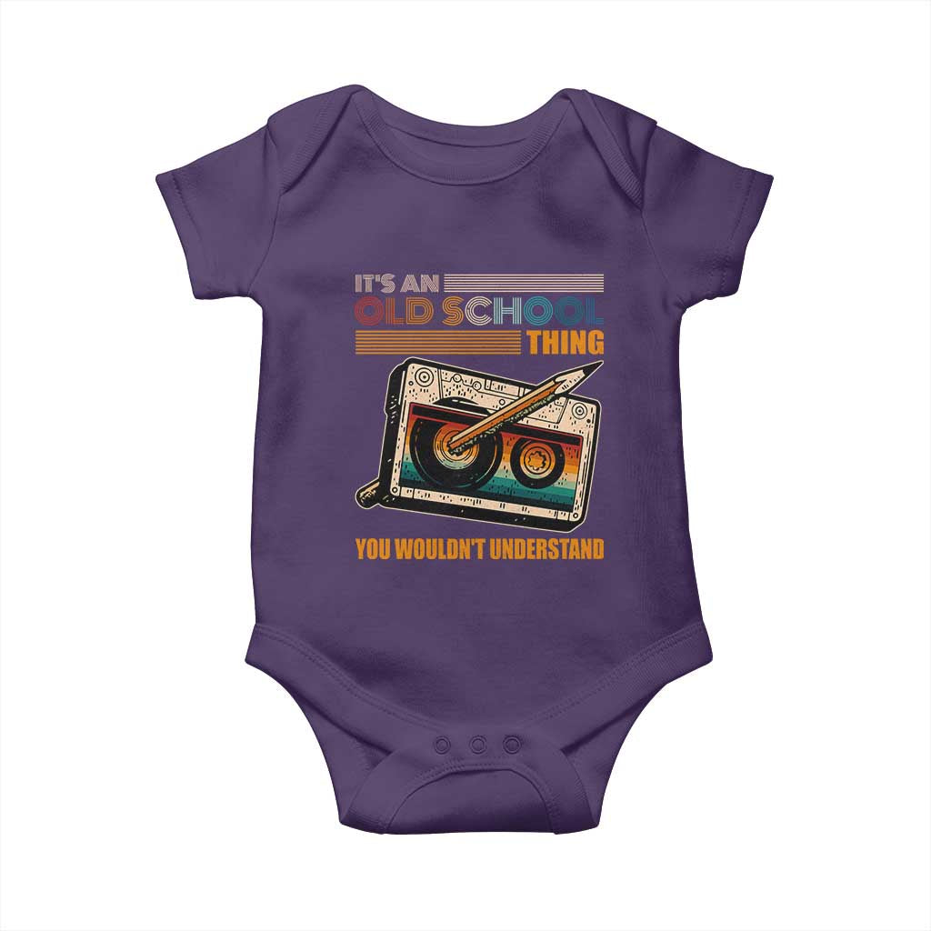 Hip Hop Old School Baby Onesie Its An Old School Thing You Wouldnt Understand Retro TS09 Purple Print Your Wear