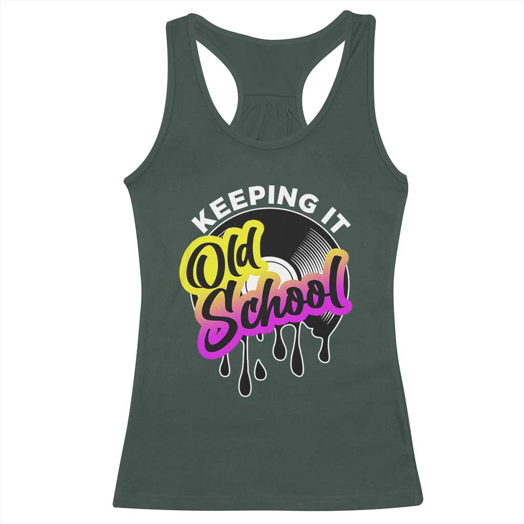 Hip Hop Keeping It Old School Racerback Tank Top TS09 Dark Forest Green Print Your Wear