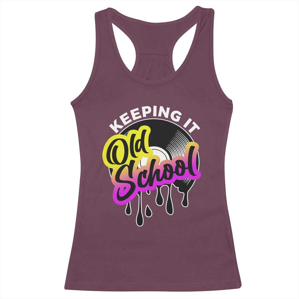Hip Hop Keeping It Old School Racerback Tank Top TS09 Maroon Print Your Wear