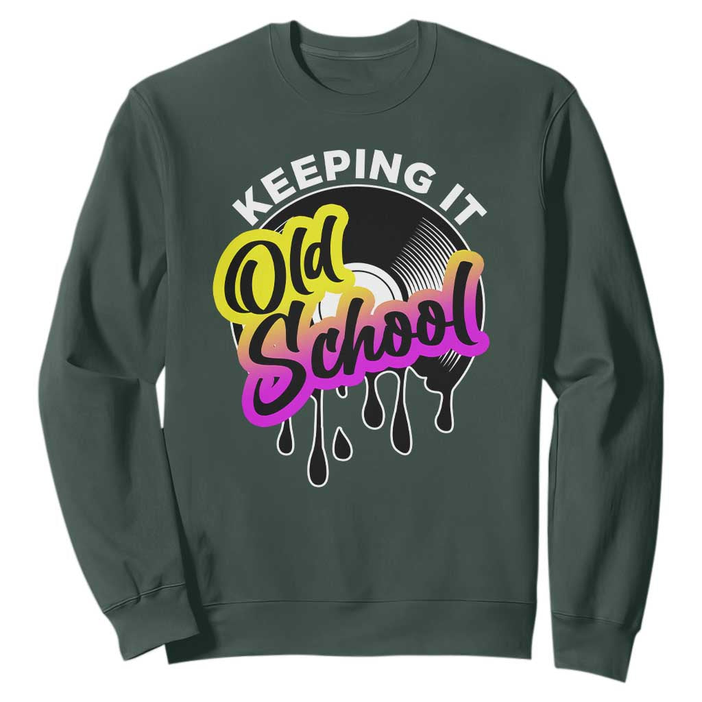 Hip Hop Keeping It Old School Sweatshirt TS09 Dark Forest Green Print Your Wear