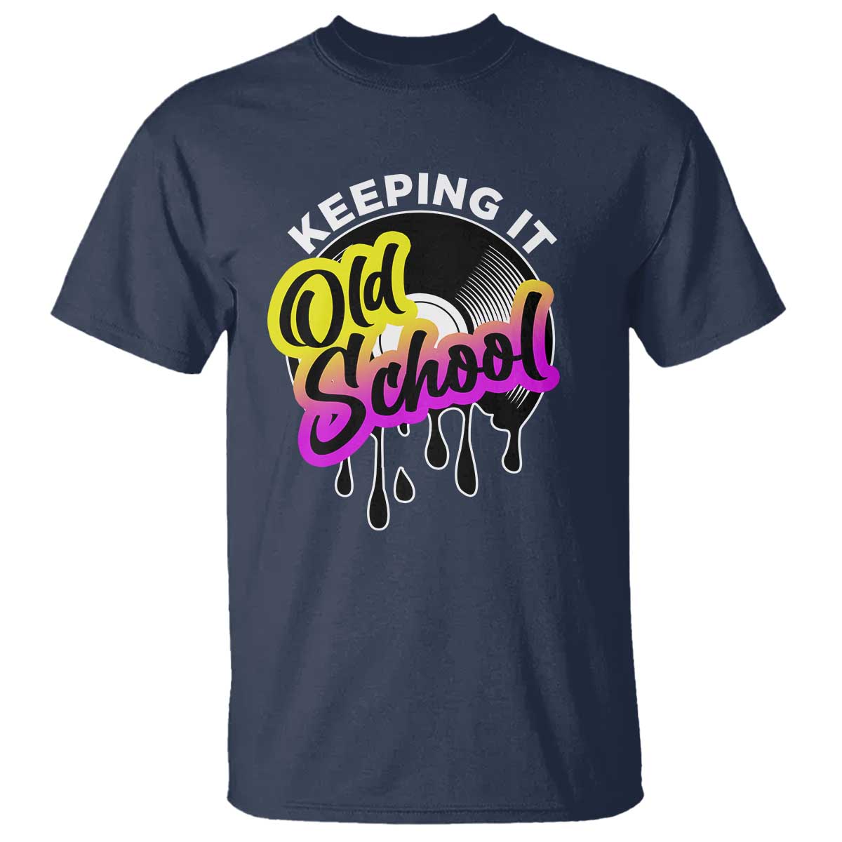 Hip Hop Keeping It Old School T Shirt TS09 Navy Print Your Wear