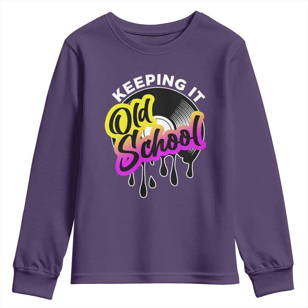 Hip Hop Keeping It Old School Youth Sweatshirt TS09 Purple Print Your Wear