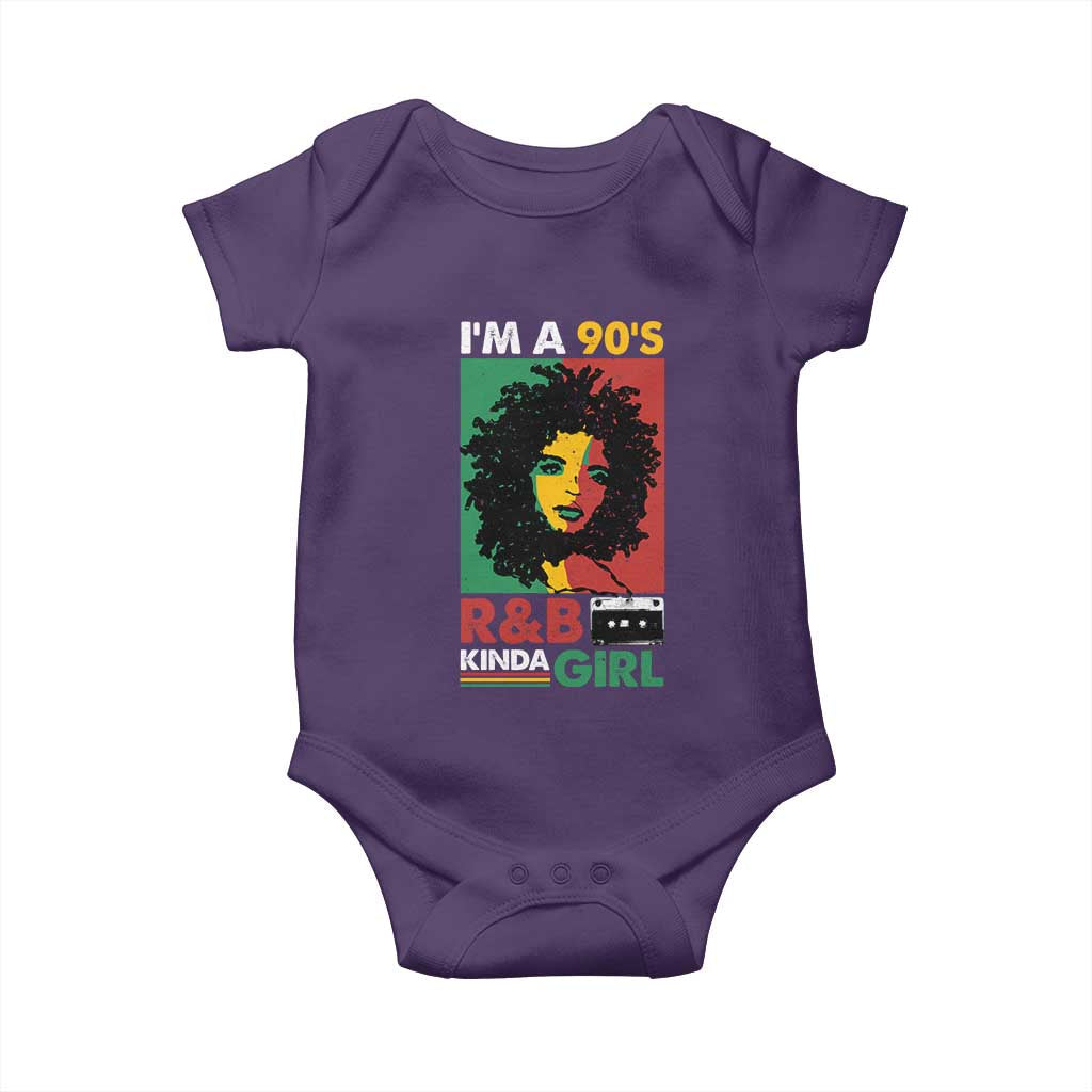 Hip Hop RnB Baby Onesie I'm A 90's R&B Kinda Girl Retro Cassettle TS09 Purple Print Your Wear