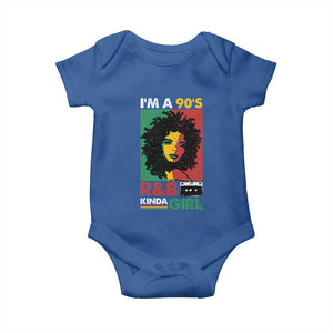 Hip Hop RnB Baby Onesie I'm A 90's R&B Kinda Girl Retro Cassettle TS09 Royal Blue Print Your Wear