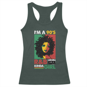 Hip Hop RnB Racerback Tank Top I'm A 90's R&B Kinda Girl Retro Cassettle TS09 Dark Forest Green Print Your Wear