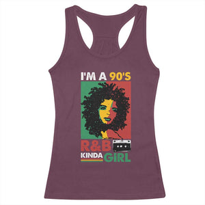 Hip Hop RnB Racerback Tank Top I'm A 90's R&B Kinda Girl Retro Cassettle TS09 Maroon Print Your Wear