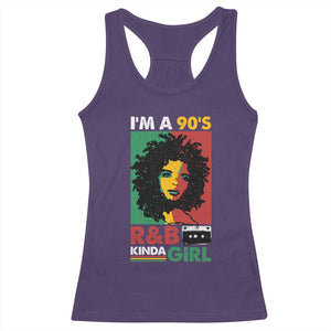 Hip Hop RnB Racerback Tank Top I'm A 90's R&B Kinda Girl Retro Cassettle TS09 Purple Print Your Wear