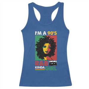 Hip Hop RnB Racerback Tank Top I'm A 90's R&B Kinda Girl Retro Cassettle TS09 Royal Blue Print Your Wear